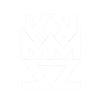 a white logo with the word kmz on it